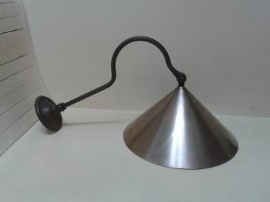 Brass wall lamp size deep 40 cm. shade wide 23.5 cm. Brass wall lamp size deep 40 cm. shade wide 23.5 cm.