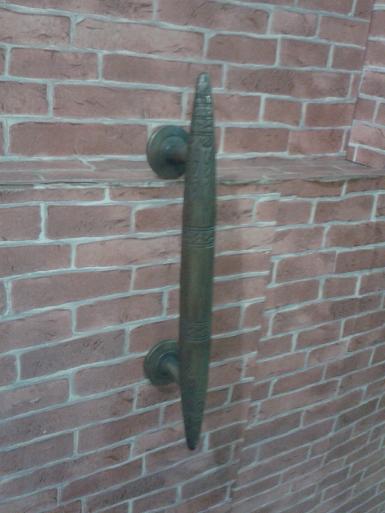 Brass Door Handle Item code AC001 size long 350 mm. wide 31 mm. Brass Door Handle Item code AC001 size long 350 mm. wide 31 mm.