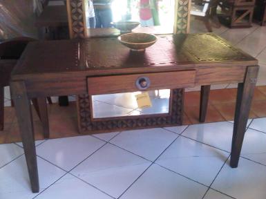 Work Table teak wood with leather Work Table teak wood with leather