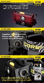 ไฟฉายคาดศรีษะ NITECORE HC 90 (มีแสงขาว เขียว แดง น้ำเงิน)