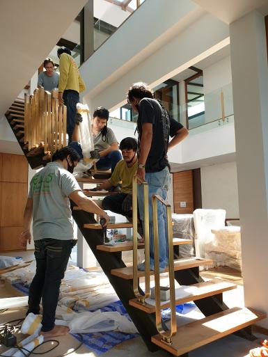 Balustrad of staircase brass.we make to order & make to design. Balustrad of staircase brass.we make to order & make to design.