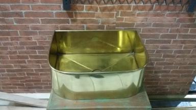 Brass Sink Item Code BS001K size 420 x 330 mm.high 150 mm. Brass Sink Item Code BS001K size 420 x 330 mm.high 150 mm.