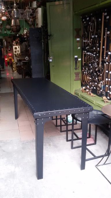Dinning iron table Item code IRTMP01 size long 180 cm wide 60 cm high 75 cm Iron design Dinning iron table Item code IRTMP01 size long 180 cm wide 60 cm high 75 cm Iron design