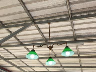 Hanging Lamp 3 arm green shade Hanging Lamp 3 arm green shade