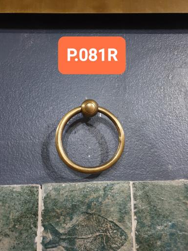 ฺBrass pull handles full brass. Item Code P.081R size head 20 mm. Ring 87 mm. Thickness 8 mm. ฺBrass pull handles full brass. Item Code P.081R size head 20 mm. Ring 87 mm. Thickness 8 mm.