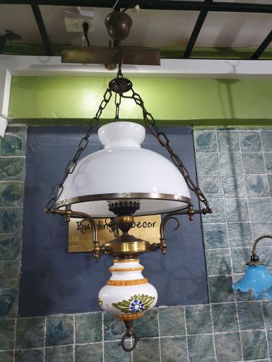 Antique Ducth Lamp Item Code DL1239 size Glass 39 cm.wide total 45 cm. long 106 cm Antique Ducth Lamp Item Code DL1239 size Glass 39 cm.wide total 45 cm. long 106 cm