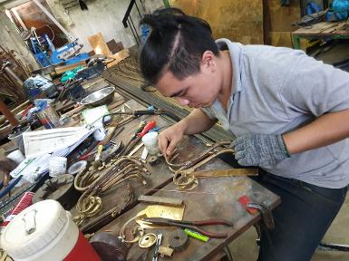 Brass work and metal work. Brass work and metal work.