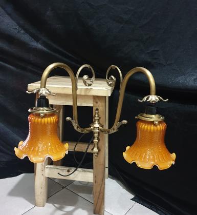 Wall lamp brass with glass Item Code WL2A size Wall lamp brass with glass Item Code WL2A size