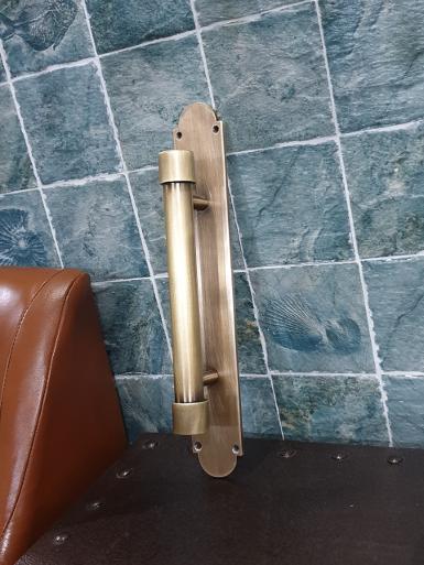 Brass Door Handle Item Code AB193 size long 340 mm. wide 50 mm.Thickness 4.5 mm.pipe 25 mm Brass Door Handle Item Code AB193 size long 340 mm. wide 50 mm.Thickness 4.5 mm.pipe 25 mm