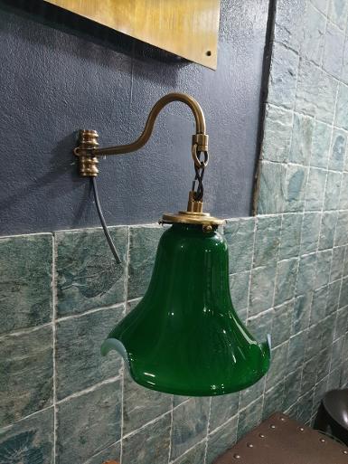 Wall Lamp brass with green glas Item Code WLAR3 Wall Lamp brass with green glas Item Code WLAR3