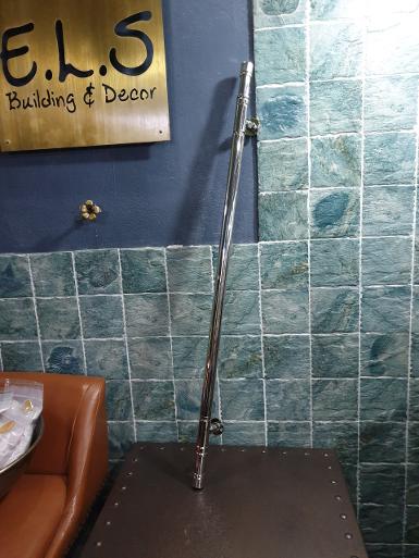 Brass door handle in nickle colour finish Item Code C04SLL size long 900 mm. pipe 1'' head full bras Brass door handle in nickle colour finish Item Code C04SLL size long 900 mm. pipe 1'' head full bras