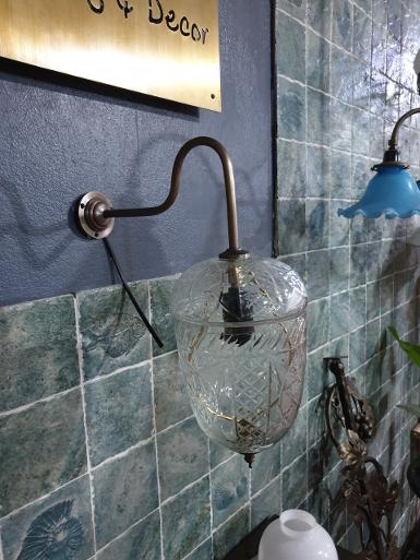 Wall Lamp brass with cut glass Item Code WLCG5 size glass 5'' base 56 mm.deep Wall Lamp brass with cut glass Item Code WLCG5 size glass 5'' base 56 mm.deep