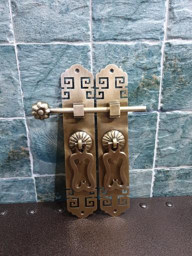 Brass door lock chinese style Item Code QC05L size 1 side 50 x 250 mm. thickness 1.5 mm. Brass door lock chinese style Item Code QC05L size 1 side 50 x 250 mm. thickness 1.5 mm.