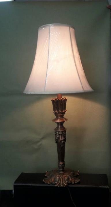Table Lamp brass with fabric Item Code TBLB018 size base 180 mm. high 635 mm. S 155 xH270xb295mm. Table Lamp brass with fabric Item Code TBLB018 size base 180 mm. high 635 mm. S 155 xH270xb295mm.