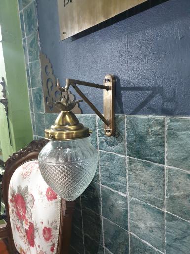 Wall Lamp brass with cut glass 5'' Item Code WLC5 size bracket 32 x 165 mm deep 200 mm glass 5'' Wall Lamp brass with cut glass 5'' Item Code WLC5 size bracket 32 x 165 mm deep 200 mm glass 5''