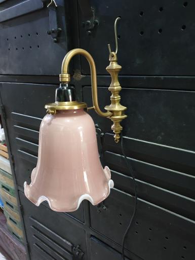 Wall Lamp brass with glass shade Item Code WLPT01P size long 180 mm0 wide 50 mm.pipe 9 mm.deep190mm Wall Lamp brass with glass shade Item Code WLPT01P size long 180 mm0 wide 50 mm.pipe 9 mm.deep190mm