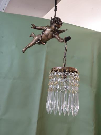 Cupids Hanging Lamp with crystal Item Code HGLA018 size long 270 mm. Cupids Hanging Lamp with crystal Item Code HGLA018 size long 270 mm.