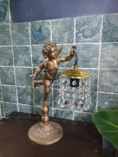 Cupids Lamp with crystal Item Code CPL01 size base 180 mm high 380 mm wide 250 mm. Cupids Lamp with crystal Item Code CPL01 size base 180 mm high 380 mm wide 250 mm.