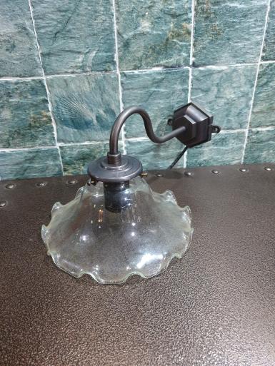 Brass wall lamp Item Code WLH75E size base 75 mm.pipe 9 mm.shade 190 mm. Brass wall lamp Item Code WLH75E size base 75 mm.pipe 9 mm.shade 190 mm.