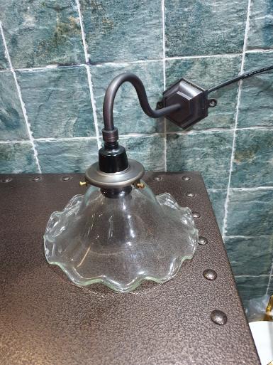 Brass wall lamp Item Code WLH75D size base 75 mm. pipe 9 mm. shade 190 mm. Brass wall lamp Item Code WLH75D size base 75 mm. pipe 9 mm. shade 190 mm.