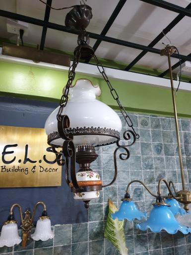 Antique Lamp from Itali Item code ANtique L063 size wide 370 mm. glass 10'' long 750 mm. Antique Lamp from Itali Item code ANtique L063 size wide 370 mm. glass 10'' long 750 mm.