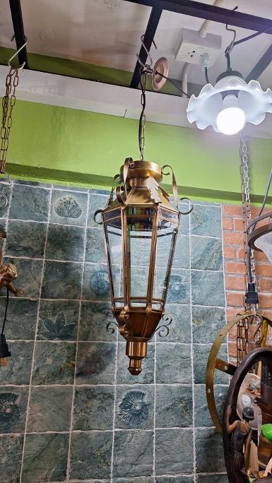 ฺHanging Lamp brass with nomal glass Item Code HGL66A48 size L 480 mm.wide 260 mm.total L 1 m. ฺHanging Lamp brass with nomal glass Item Code HGL66A48 size L 480 mm.wide 260 mm.total L 1 m.
