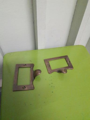 Label Holder brass item code J019MR size wide 47 mm. long 71 mm. pull 15 mm. Label Holder brass item code J019MR size wide 47 mm. long 71 mm. pull 15 mm.