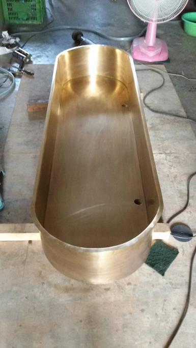 ฺBrass sink capsule design Item Code BSCS18 size 1200 mm wide 350 mm. high 200 mm. ฺBrass sink capsule design Item Code BSCS18 size 1200 mm wide 350 mm. high 200 mm.