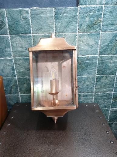 Copper wall lamp out door and in door Item Code CPW43 size long430 mm total wide 190 mm.deep 130 mm. Copper wall lamp out door and in door Item Code CPW43 size long430 mm total wide 190 mm.deep 130 mm.