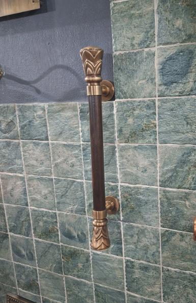 ฺBrass door handle brass with teak wood Item Code AC061T size L:500 mm head 52 mm. wood 32 mm. B50mm ฺBrass door handle brass with teak wood Item Code AC061T size L:500 mm head 52 mm. wood 32 mm. B50mm