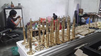 Product brass table lamp and brass accessories Product brass table lamp and brass accessories