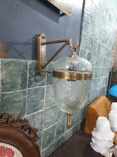 Wall Lamp brass with cut glass Item Code WLCL30 size bracket 34 x 168mm. deep 230 mm.glass 5'' Wall Lamp brass with cut glass Item Code WLCL30 size bracket 34 x 168mm. deep 230 mm.glass 5''