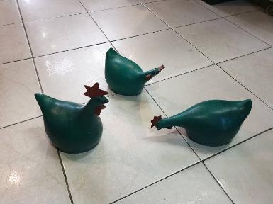 Chicken Brass in green color Item Code CK03G price/each size D 11.5 cm. L 20 cm. Chicken Brass in green color Item Code CK03G price/each size D 11.5 cm. L 20 cm.