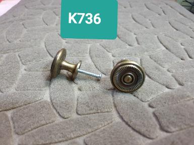 Brass knob Item Code KS736 size wide 29 mm. high 23 mm. Brass knob Item Code KS736 size wide 29 mm. high 23 mm.