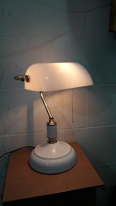 Desk lamp Item code DKL18 size shade long 22.5 cm. wide 14 cm. high 37 cm. base 18 cm. Desk lamp Item code DKL18 size shade long 22.5 cm. wide 14 cm. high 37 cm. base 18 cm.