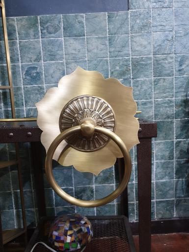 Brass Door Handle of Thailand Item Code P.300Fl size wide 300 mm ring wide 200 mm.thickness 15 mm. Brass Door Handle of Thailand Item Code P.300Fl size wide 300 mm ring wide 200 mm.thickness 15 mm.