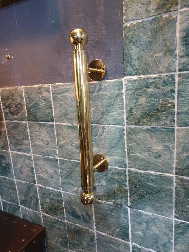 ฺBrass door handle Item Code AC0374 size long 400 mm pipe 32 mm. base 50 mm. ฺBrass door handle Item Code AC0374 size long 400 mm pipe 32 mm. base 50 mm.