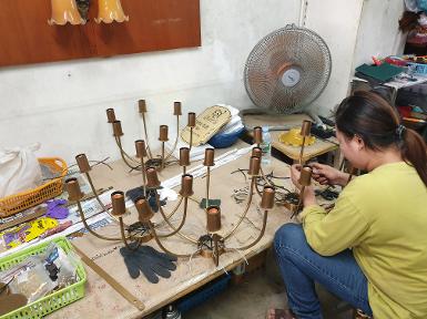 Brass hanging lamp of Thailand. Brass hanging lamp of Thailand.