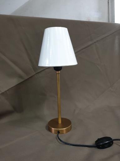 Table Lamp brass with fabric Item Code TBL10B size base 100 mm. high 400 mm. shade 9.5 xh13x14cm. Table Lamp brass with fabric Item Code TBL10B size base 100 mm. high 400 mm. shade 9.5 xh13x14cm.